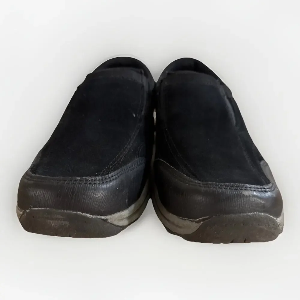 Wrangler Men 9.5 Black Suede Gan Slip On Loafers Walking Shoes Memory Foam